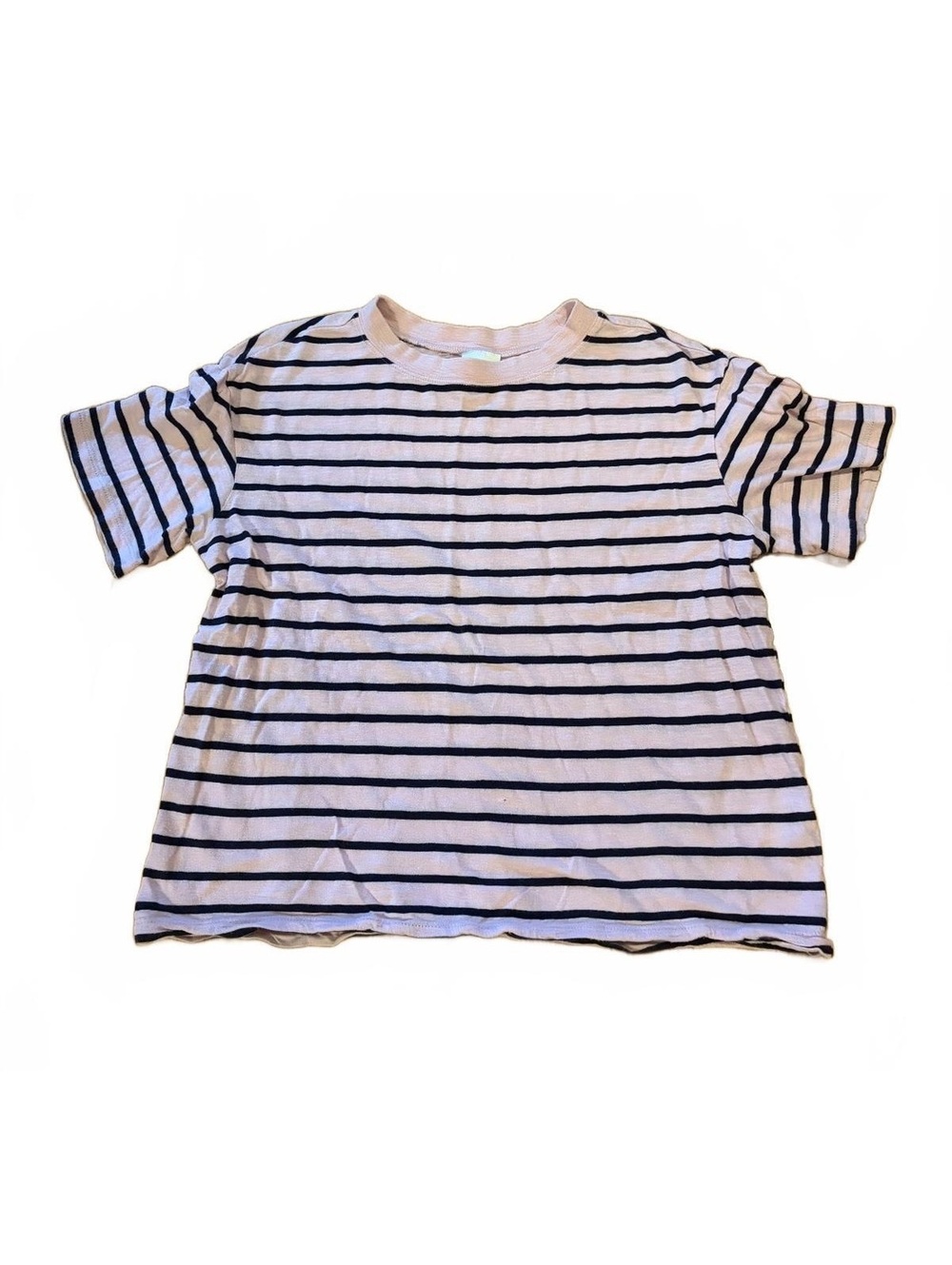 ABOUND Pink and Black Striped Short Sleeve T-Shirt